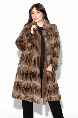 Sectioned Russian Sable Fur 7/8 Coat
