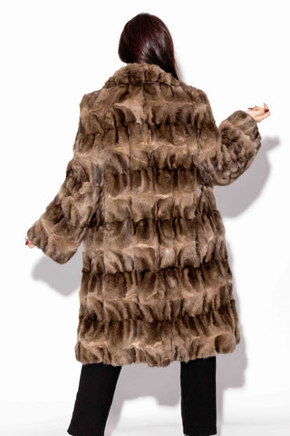 Sectioned Russian Sable Fur 7/8 Coat