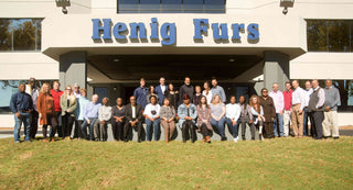 Henig Furs family and employees at corporate office in Montgomery, Alabama