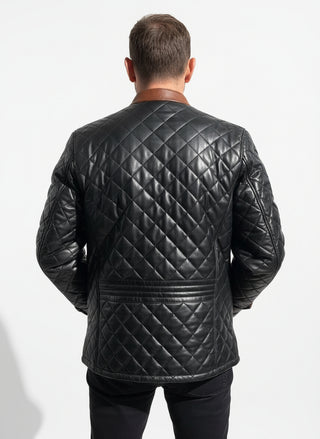 black quilted leather jacket