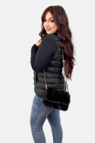 mahogany mink fur purse