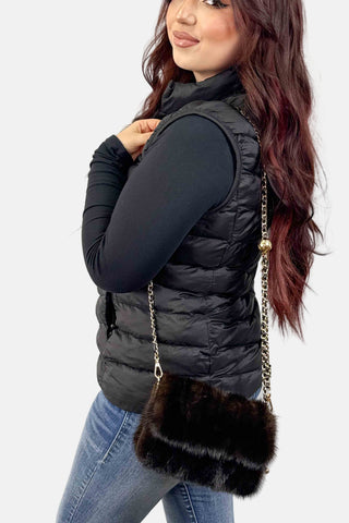 mahogany mink fur purse