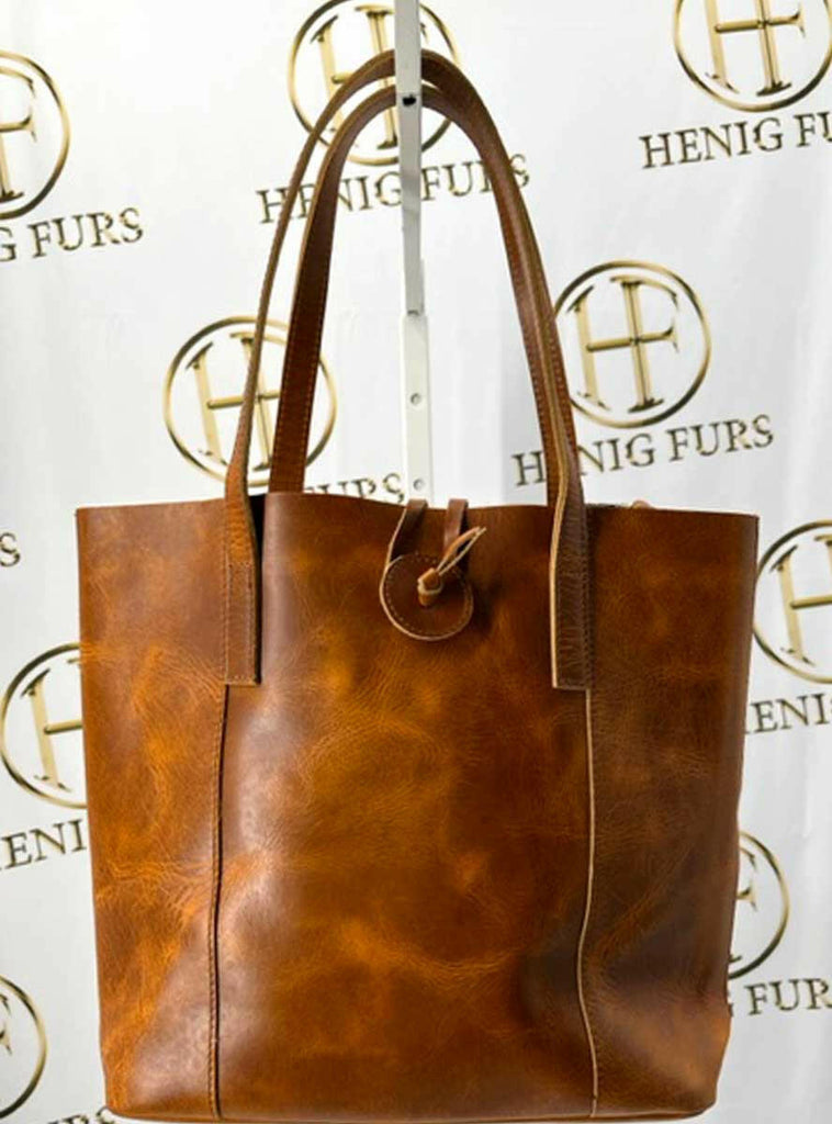 cognac leather purse