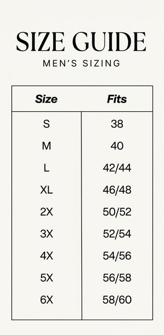 men's size chart