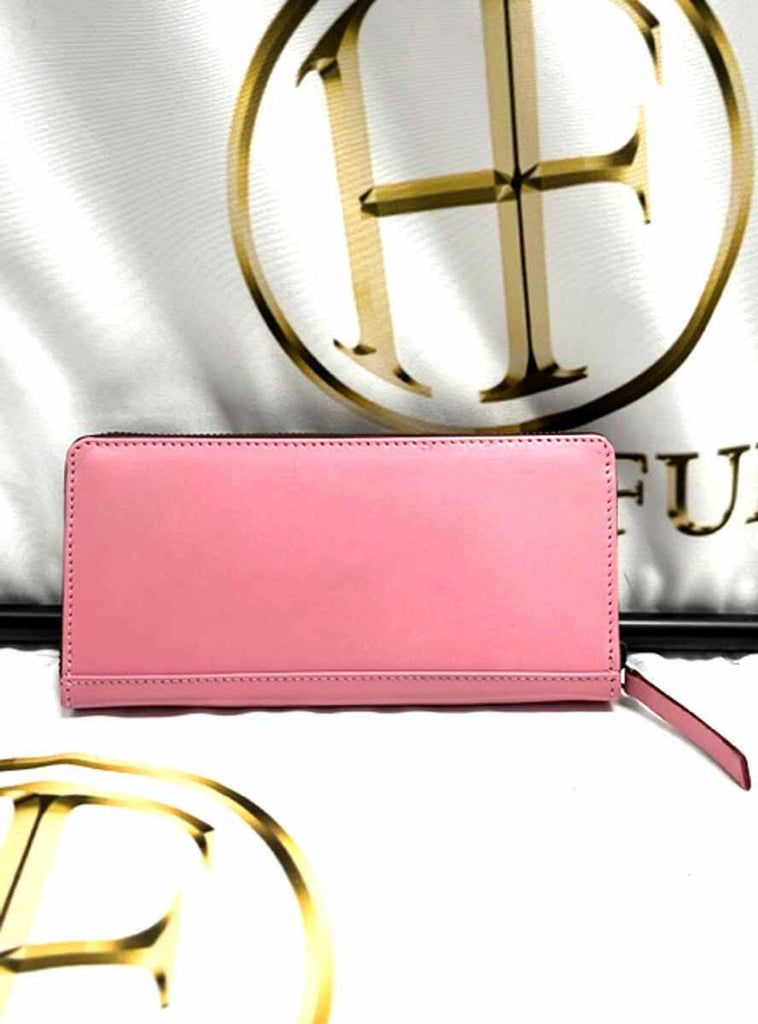 pink leather wallet