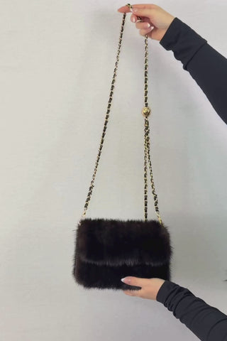 mahogany mink fur purse
