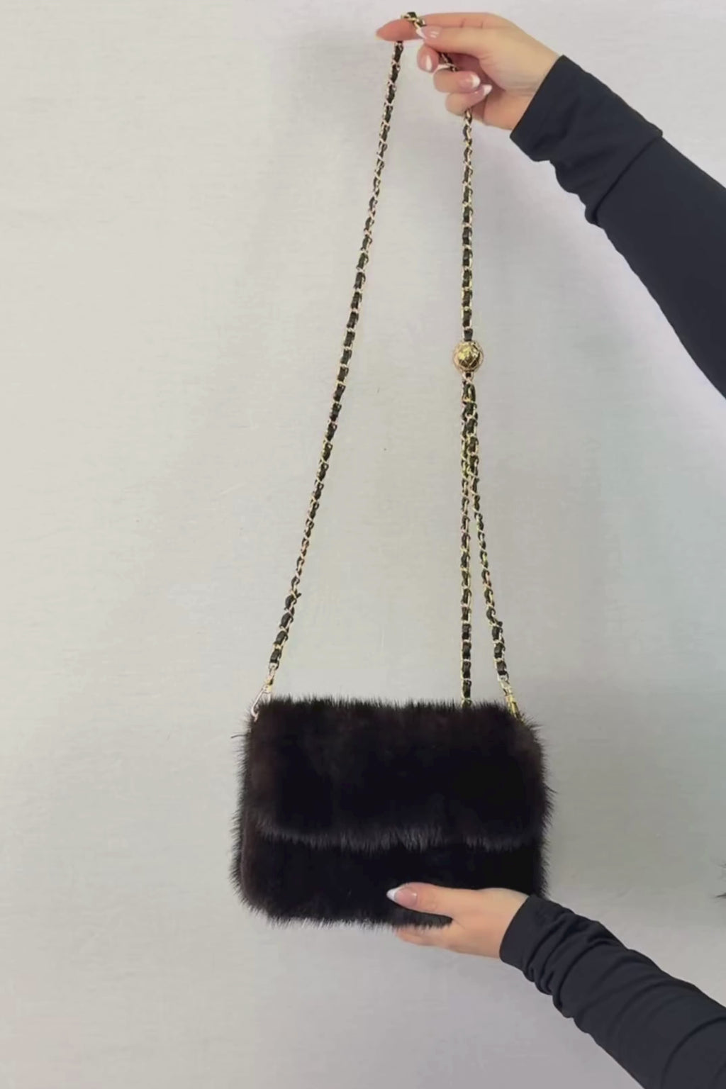 mahogany mink fur purse