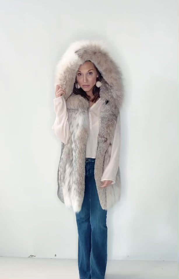 Lynx Fur Vest with Hood – Henig Furs