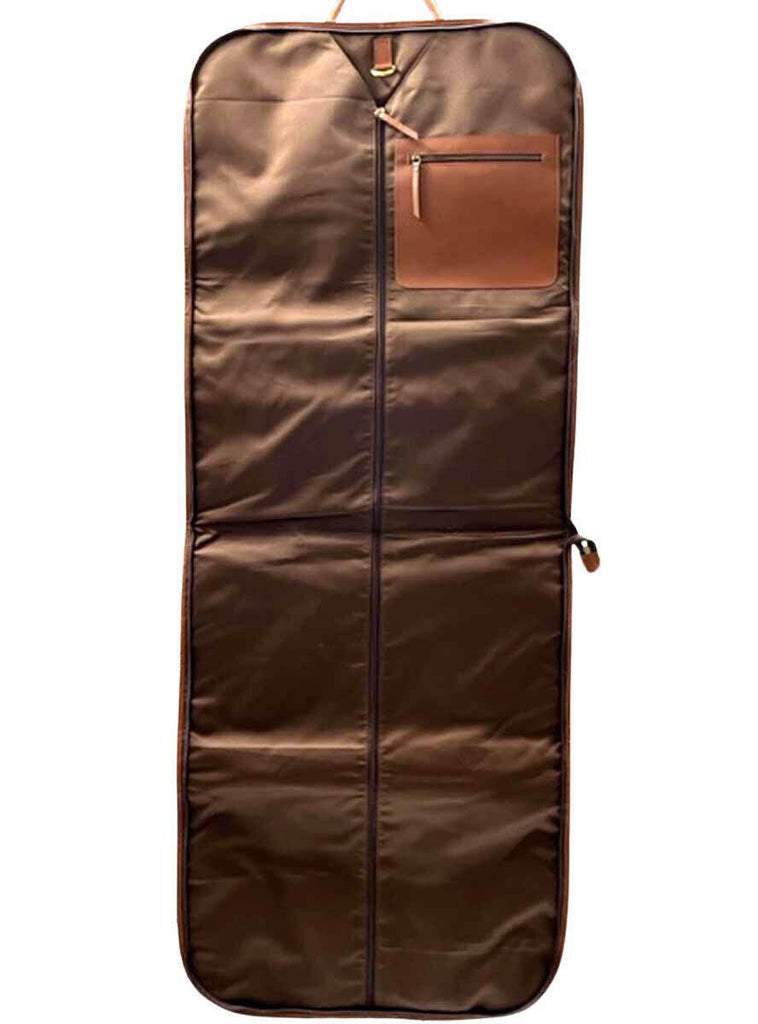 cognac leather garment bag- 60 inches