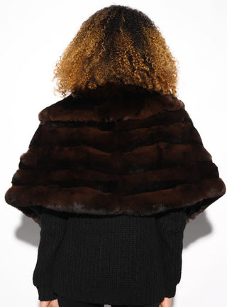 Brown Chinchilla Fur Cape.