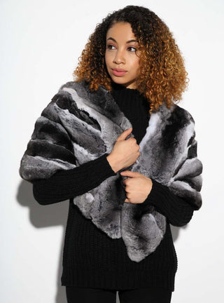 Natural Chinchilla Fur Cape.