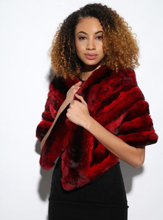 Red Chinchilla Fur Cape.