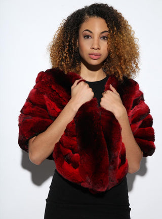 Red Chinchilla Fur Cape.