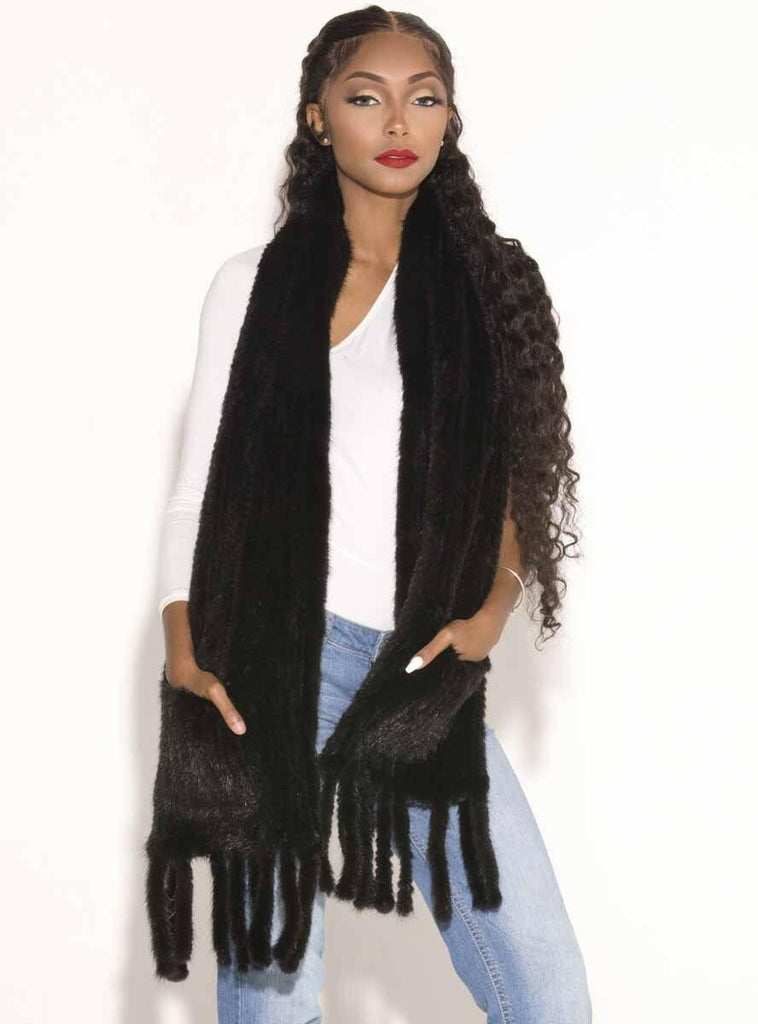 ranch knitted mink fur shawl