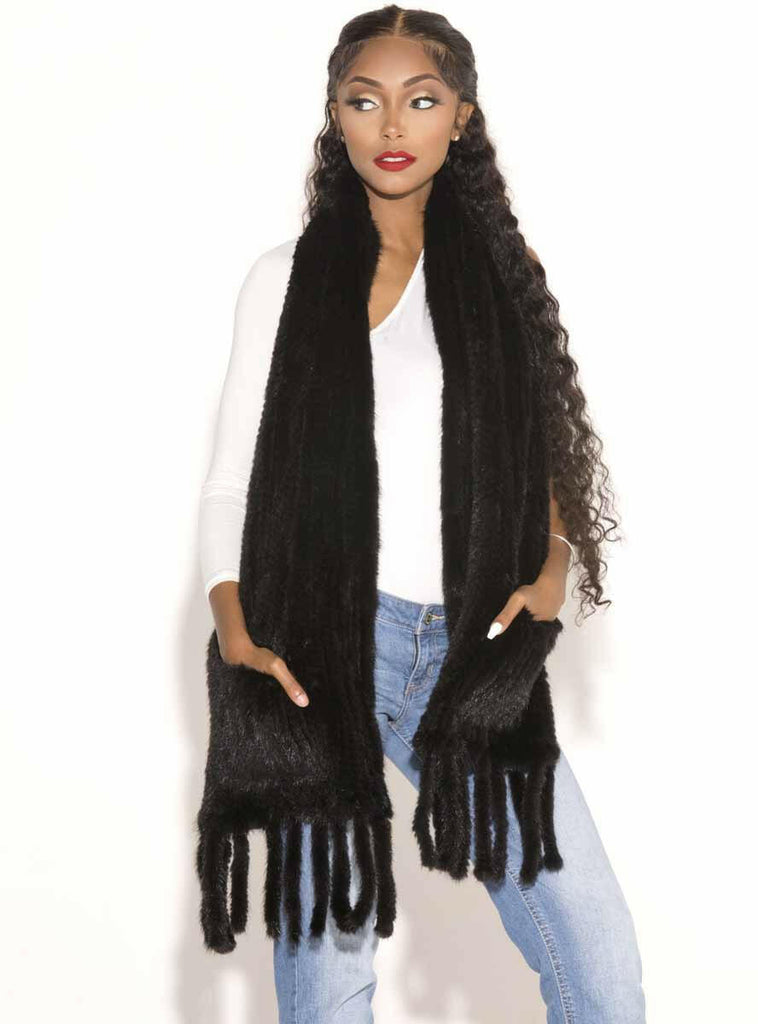 ranch knitted mink fur shawl