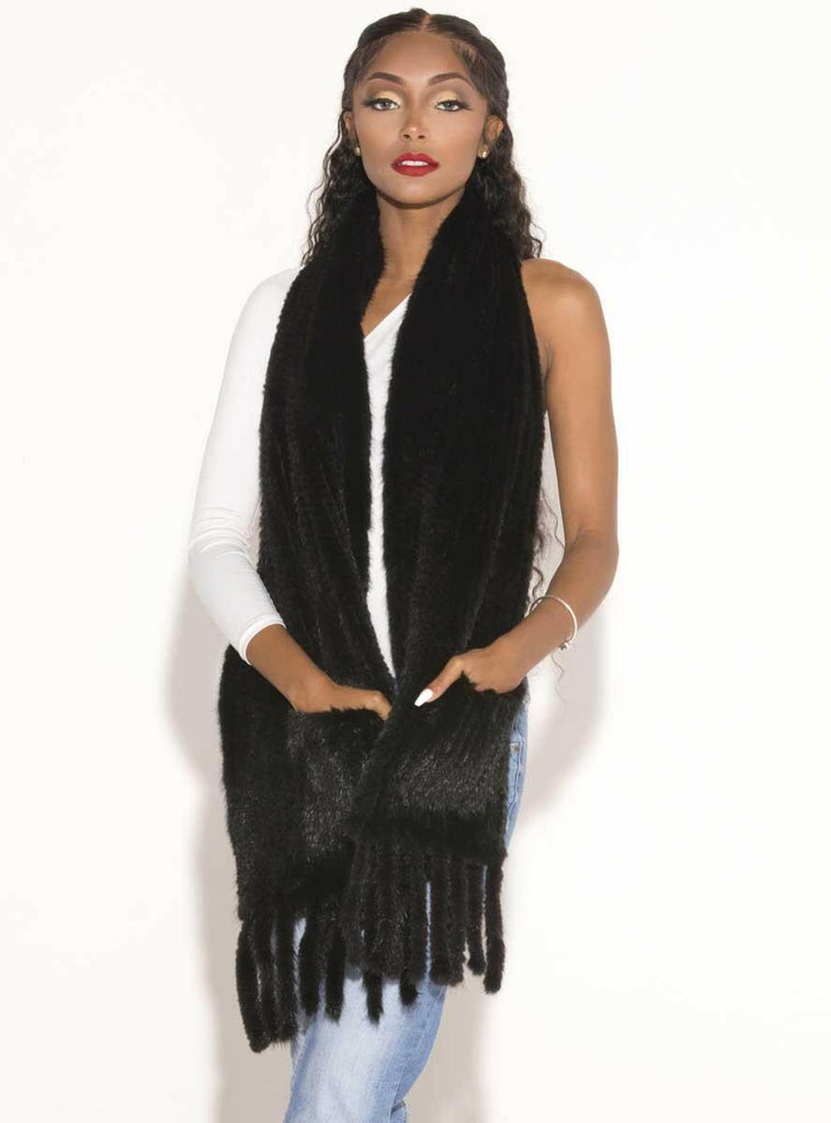 ranch knitted mink fur shawl