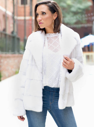 Horizontal Mink Fur Jacket.