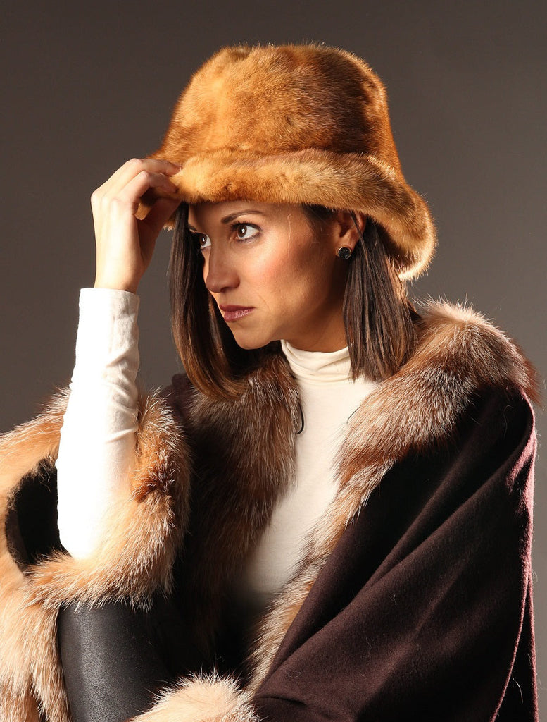 Mink Fur Hat with 3'' Brim