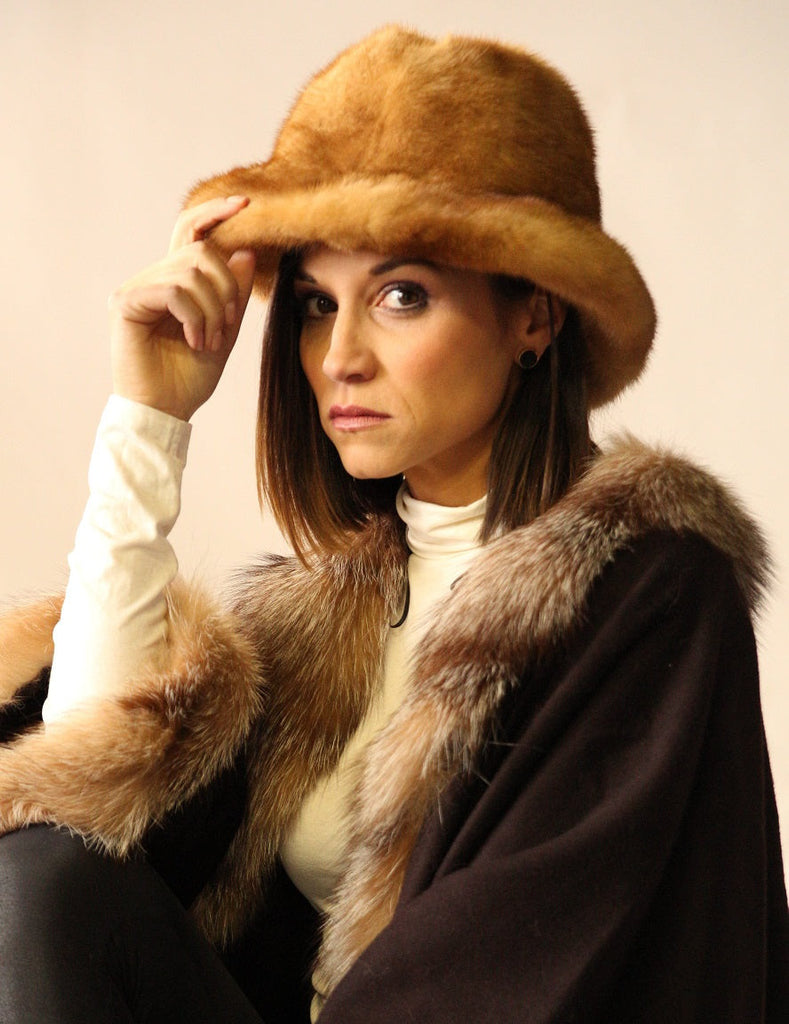 Mink Fur Hat with 3'' Brim