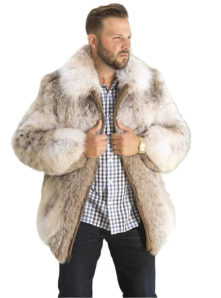 Men's Lynx Fur Bomber Jacket.