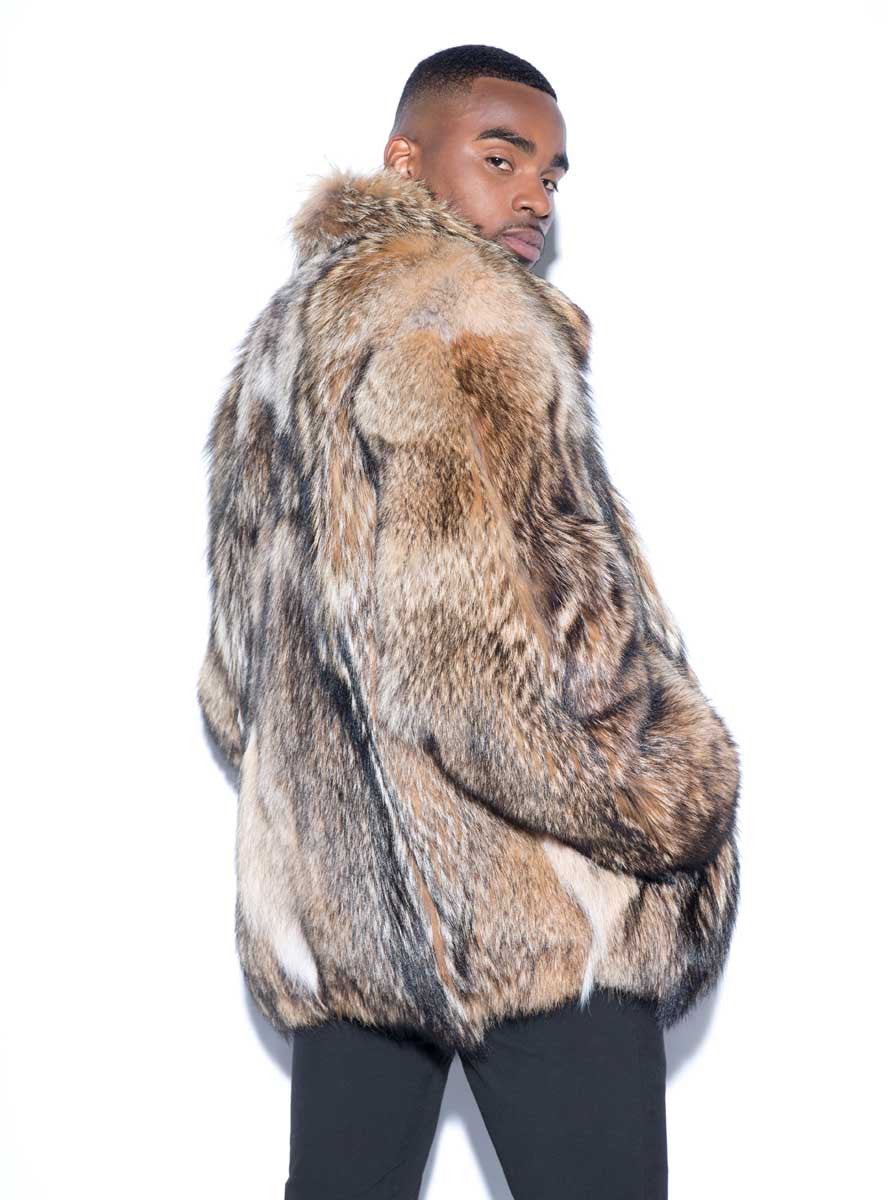 Hood Coyote Fur Collar Men's Coyote Fur Jacket Is The Look Of