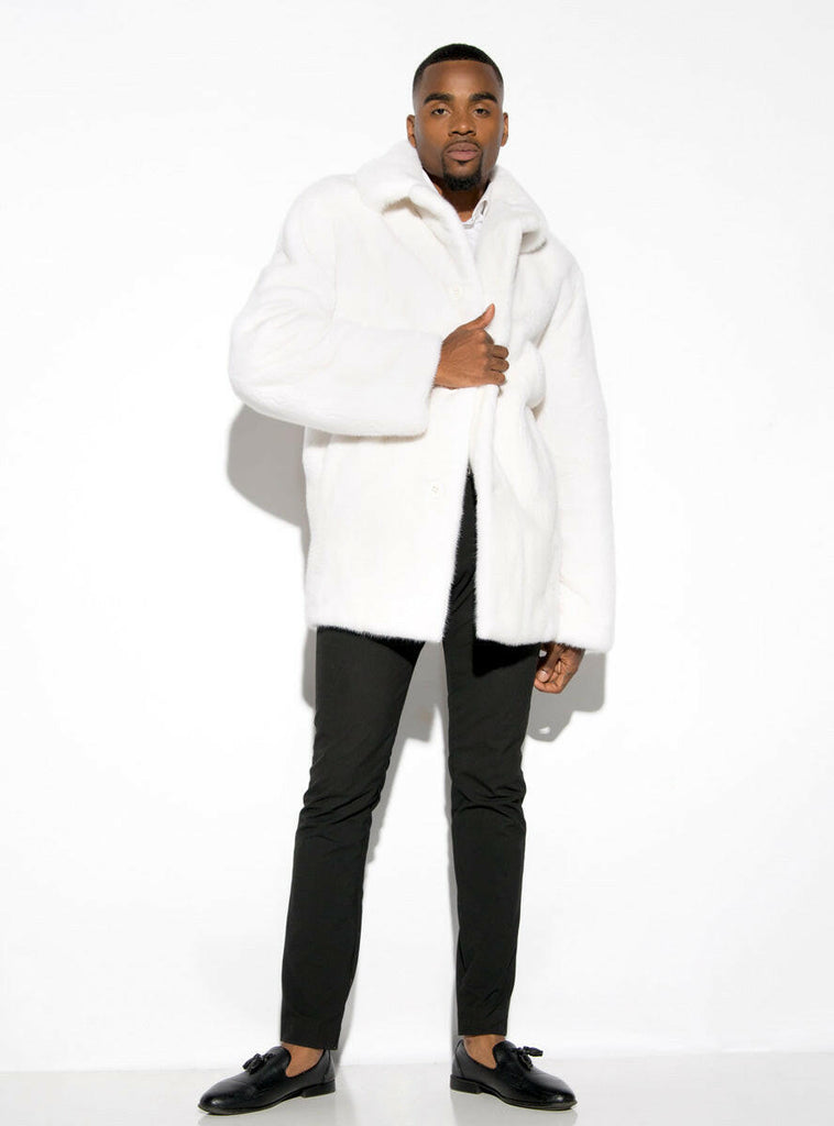 Men's white three quarter length Mink Fur 