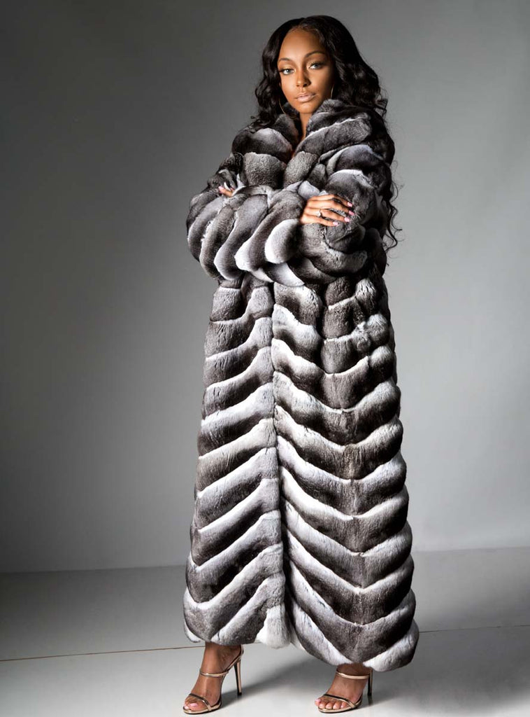 women's chinchilla fur coat