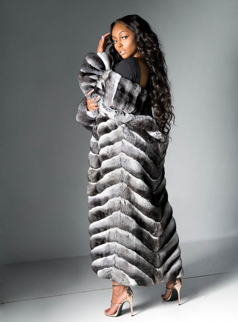 women's chinchilla fur coat