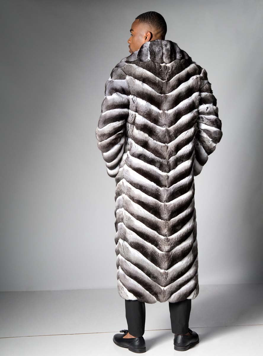 Full length chinchilla fur coat price on sale