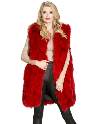 Women's Long Fox Fur Vest.