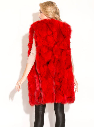 Women's Long Fox Fur Vest.