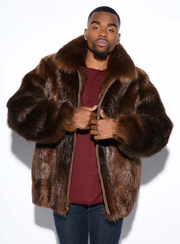 men's custom made beaver fur jacket