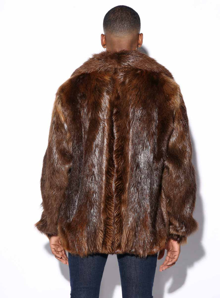 men's custom made beaver fur jacket