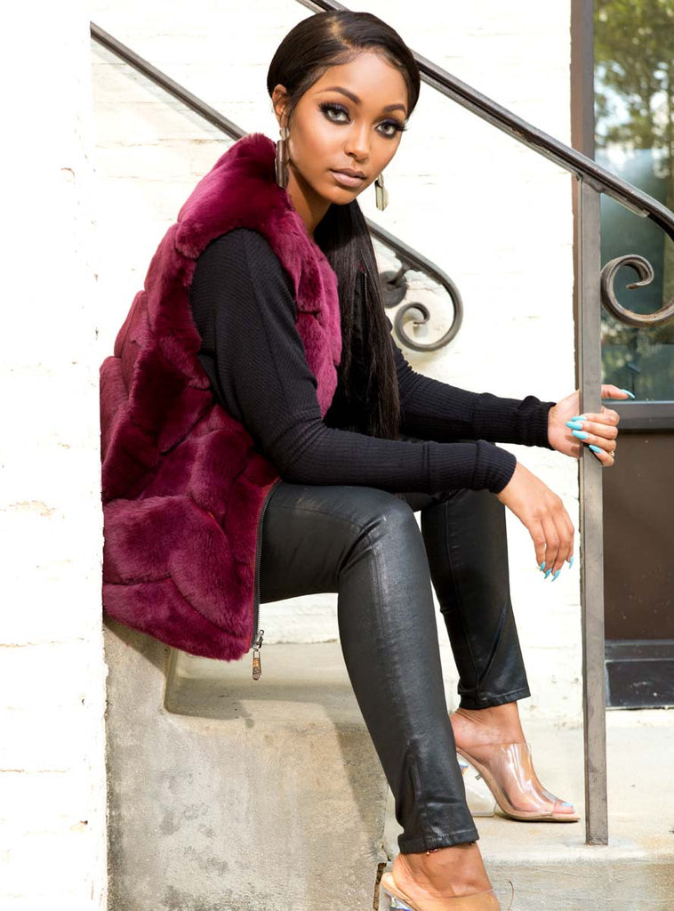 women's rabbit fur vest