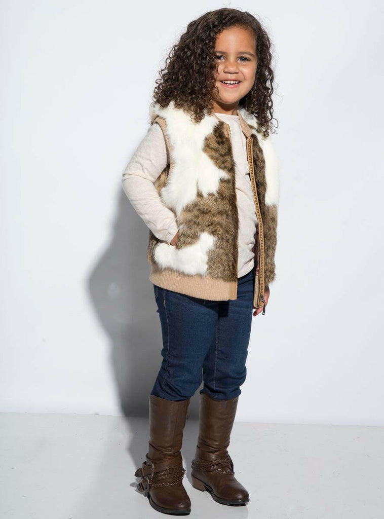 children's rabbit fur vest