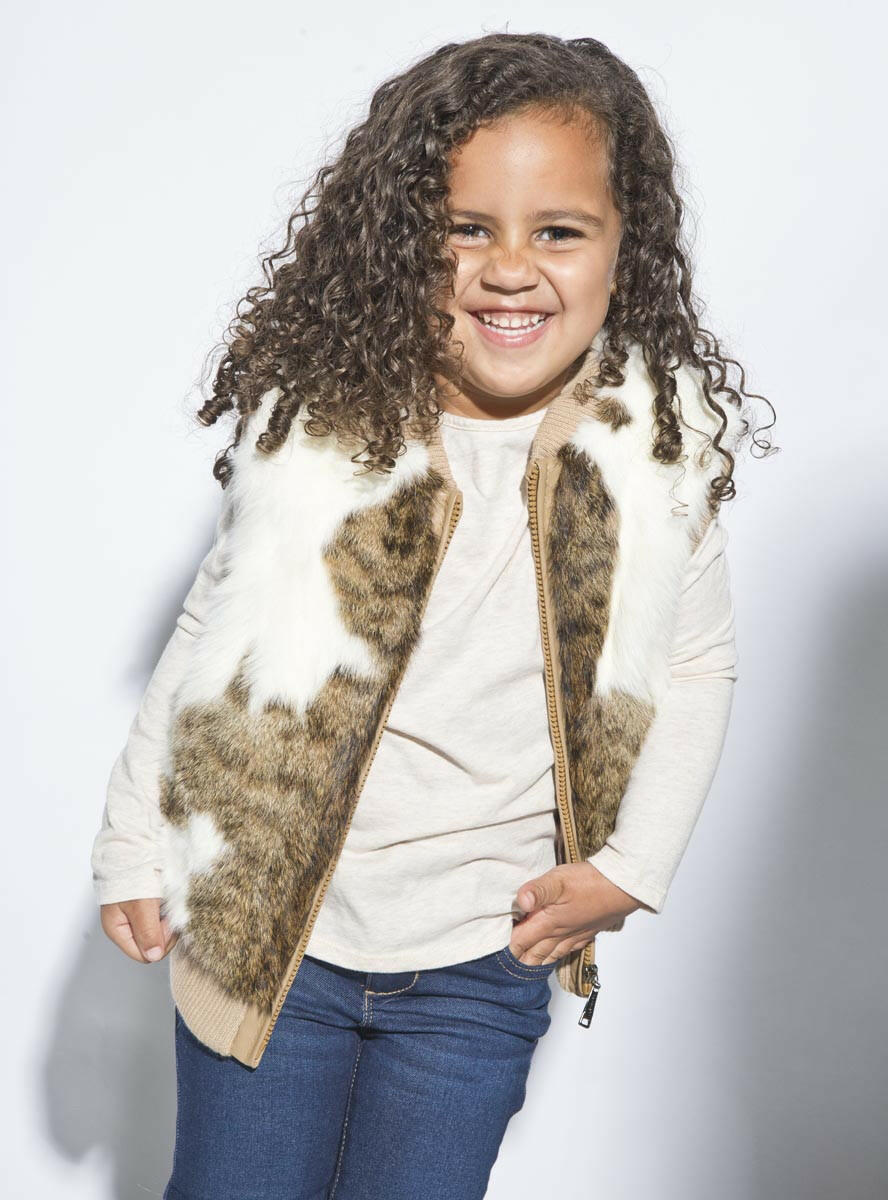 Childrens sales fur vest