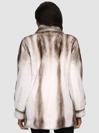 Sheared Mink Fur Jacket With Bracelet Cuffs.