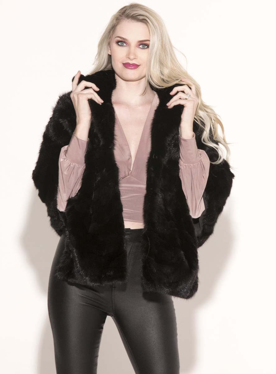 Women's Sectioned Ranch Mink Fur Coat