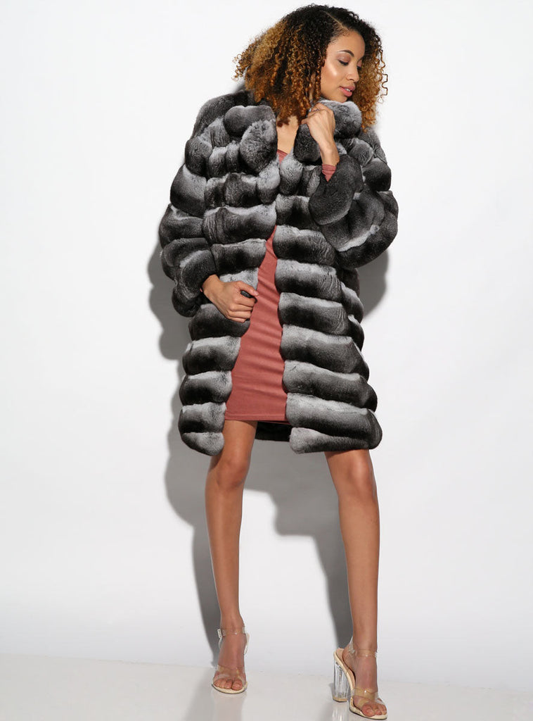 women's chinchilla fur coat