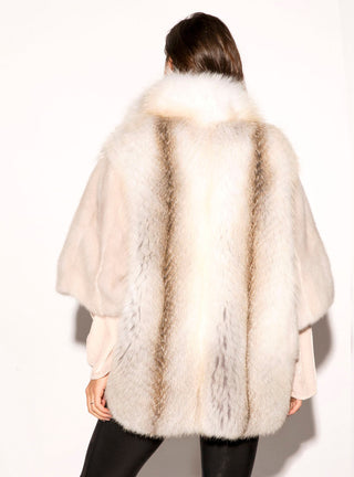 Women's Mink Fur Cape with Fox Fur.