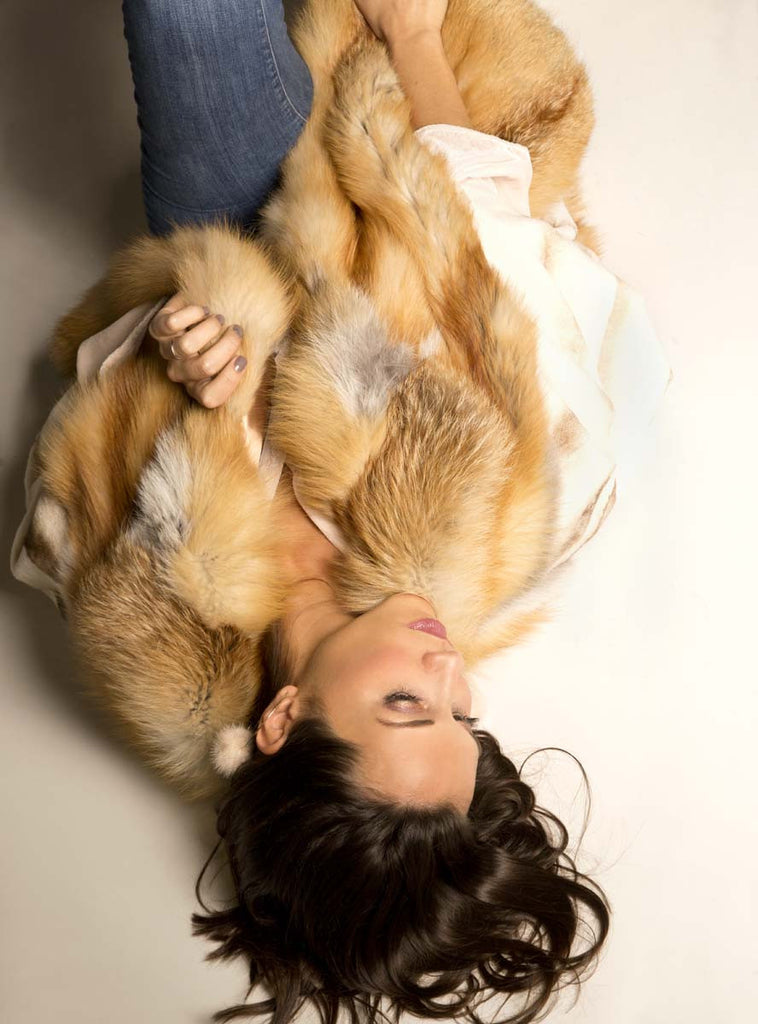 Women's fox fur jacket
