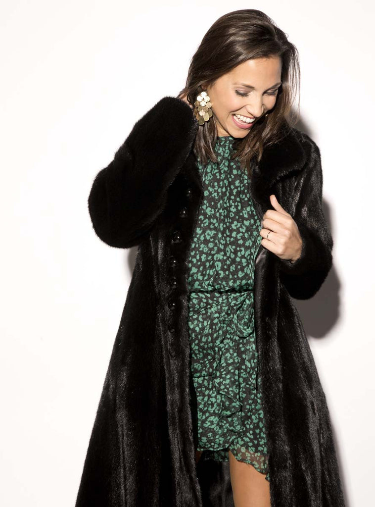 women's ranch mink fur coat