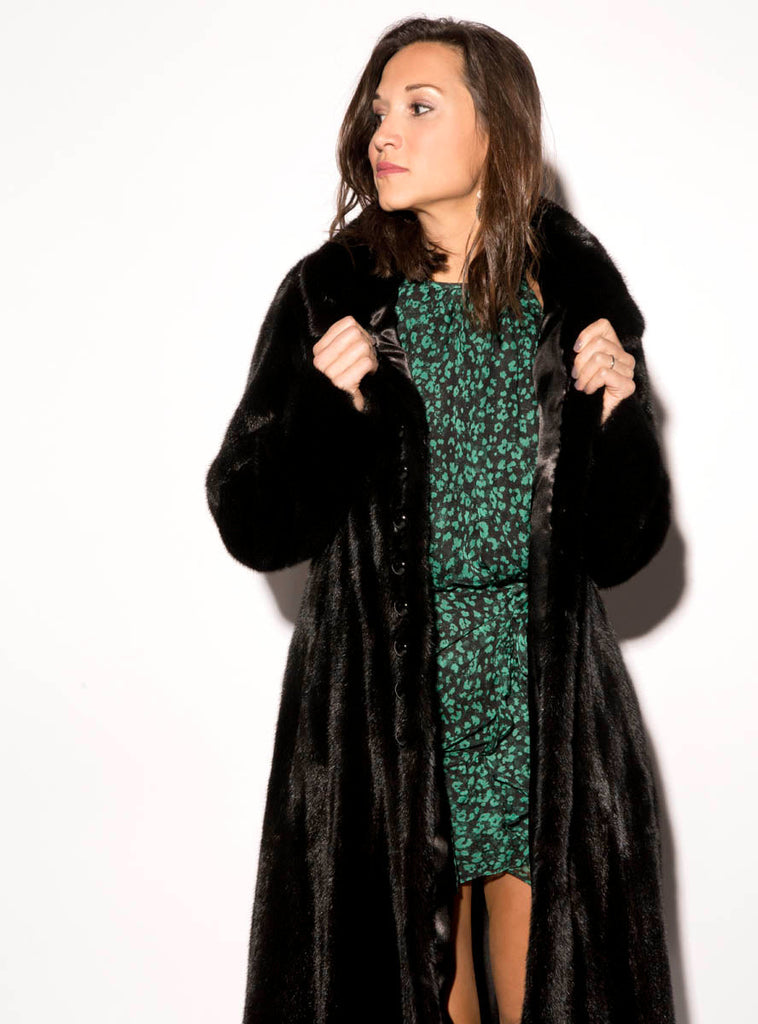 women's ranch mink fur coat