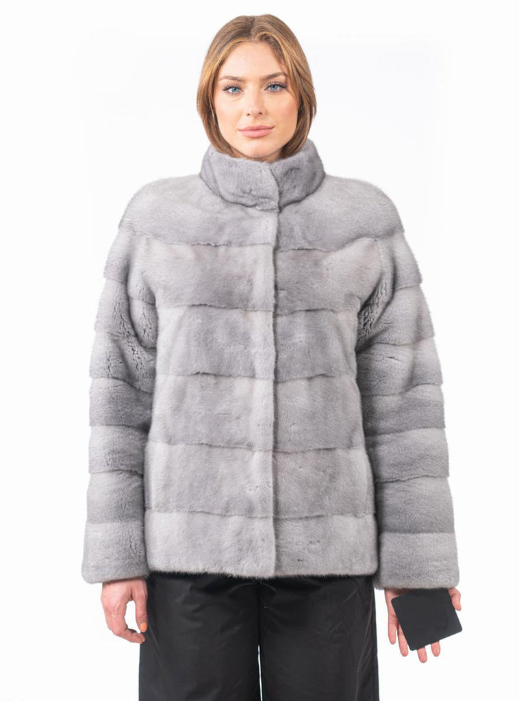 Women's Sapphire SAGA Horizontal Mink Fur Jacket