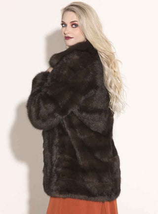 Sable Fur Jacket with Horizontal Pattern.