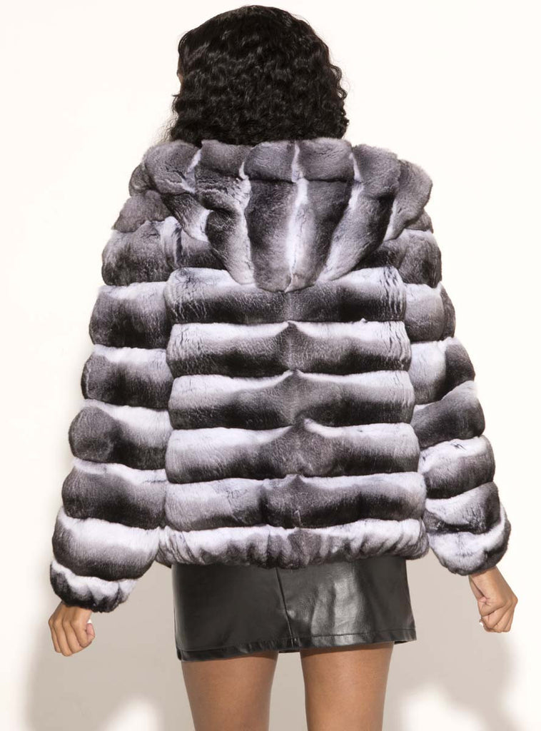 chinchilla jacket with hood