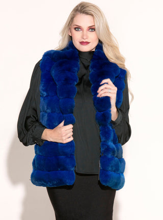 Blue Chinchilla Fur Vest.