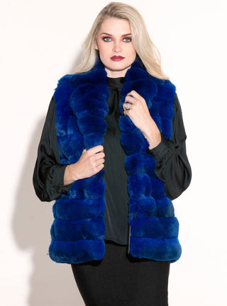 Blue Chinchilla Fur Vest.