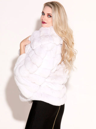 White Chinchilla Fur Jacket.