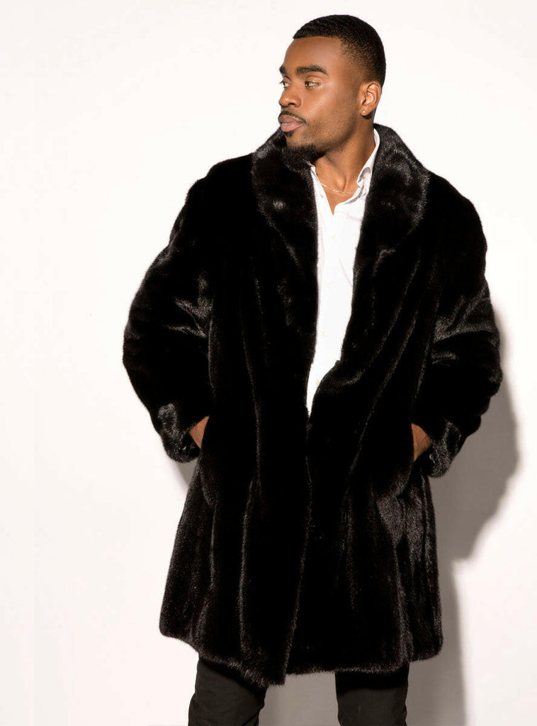 Men's ranch three quarter length mink fur